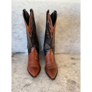 Tony Lama Black and Brown Cowboy Boots